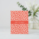 Happy Birthday Cheetah Print Pattern Red Briefkaar Briefkaart (Staand voorkant)