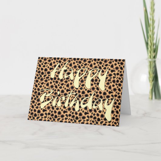 Happy Birthday - Cheetah Skin Kaart (Voorkant)