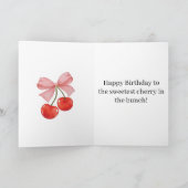 Happy Birthday Cherry on Top  Kaart (Binnen)