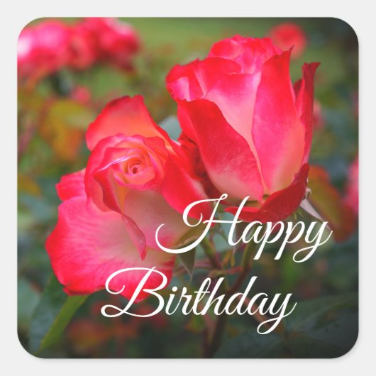 Happy Birthday Cherry Parfait Roos #4-2 Stickers (Voorkant)