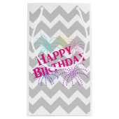 Happy Birthday Chevron Star Fireworks Gift Bag Klein Cadeauzakje (Achterkant)