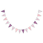 Happy Birthday Chic Paarse Iriska Dots Vlaggetjes (Alle)