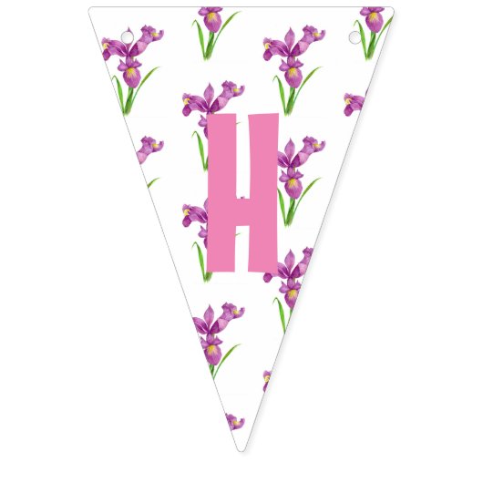 Happy Birthday Chic Paarse Iriska Dots Vlaggetjes (Tweede vlag)