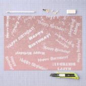 Happy Birthday Chic Roos Gold Glitter Pink Tissuepapier (Craft)