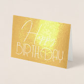 Happy Birthday Chic Script Minimalist Glam Folie Kaarten (Voorkant)