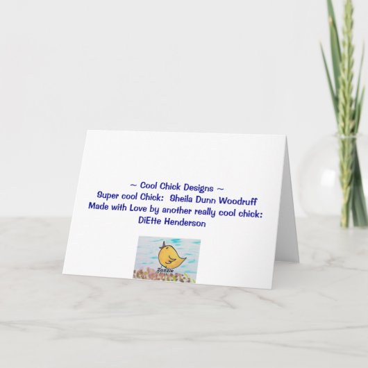 Happy Birthday Chick Kaart (Achterkant)