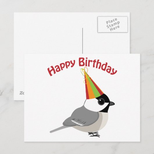 Happy Birthday Chickadee Briefkaart (Voorkant / Achterkant)