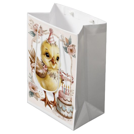 Happy Birthday Chickadee cadeautas (Voorkant Gekanteld)