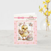 Happy Birthday Chickadee kaart (Gele Bloem)