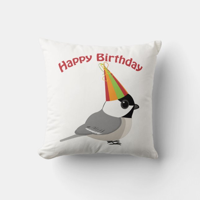 Happy Birthday Chickadee Kussen (Voorkant)