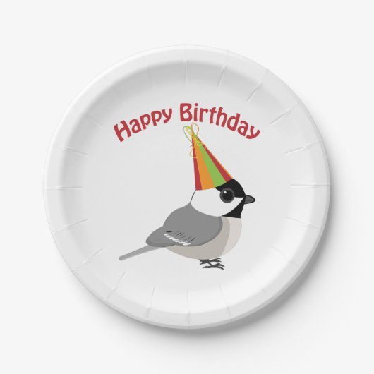 Happy Birthday Chickadee Papieren Bordje (Voorkant)