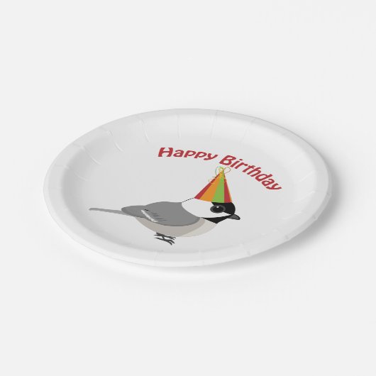 Happy Birthday Chickadee Papieren Bordje (Gekanteld)
