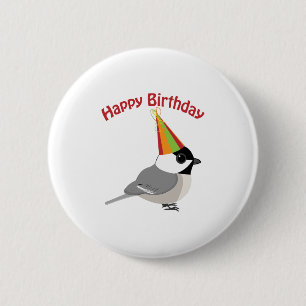 Happy Birthday Chickadee Ronde Button 5,7 Cm