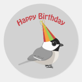 Happy Birthday Chickadee Ronde Sticker