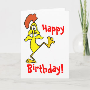HAPPY BIRTHDAY CHICKEN beroemd gemaakt door Sharon Kaart