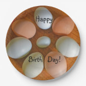 Happy Birthday Chicken Eggs Papieren Bordje (Voorkant)