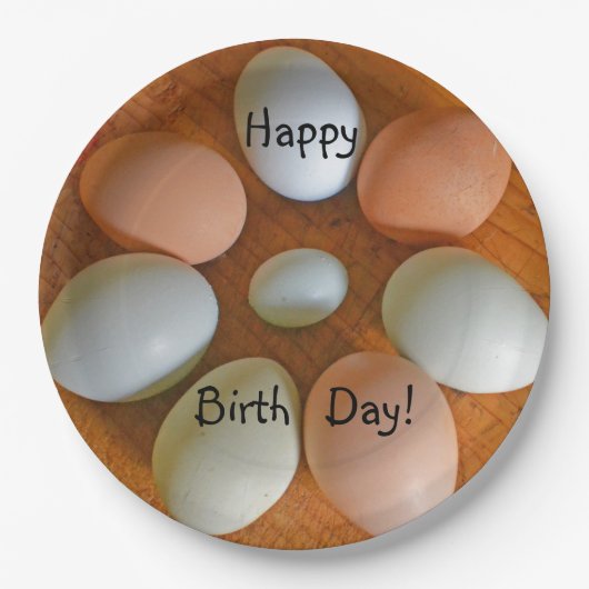Happy Birthday Chicken Eggs Papieren Bordje (Voorkant)