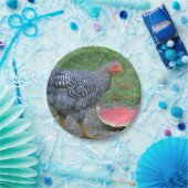 Happy Birthday Chicken Loves Watermelon Papieren Bordje (Feest)