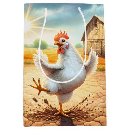 Happy Birthday Chicken Medium Cadeauzakje (Voorkant)