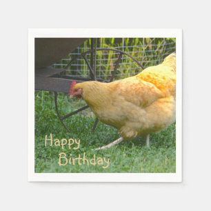 Happy Birthday Chicken Napkin Servet