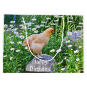 Happy Birthday Chicken with Daisies Groot Cadeauzakje (Achterkant)