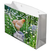 Happy Birthday Chicken with Daisies Groot Cadeauzakje (Achterkant Gekanteld)