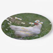 Happy Birthday Chicken with Daisies Papieren Bordje (Gekanteld)