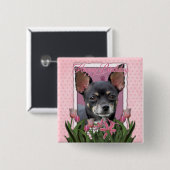 Happy Birthday - Chihuahua - Isabella Vierkante Button 5,1 Cm (Voorkant /achterkant)