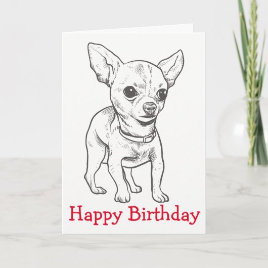 Happy Birthday Chihuahua Puppy Dog Mam Puppies Kaart (Voorkant)
