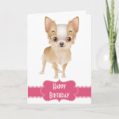 Happy Birthday Chihuahua Puppy Dog Wenskaart Kaart (Voorkant)