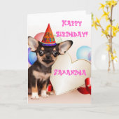Happy Birthday Chihuahua wenskaart Kaart (Gele Bloem)