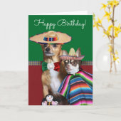 Happy Birthday Chihuahuas Card Kaart (Gele Bloem)