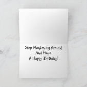 Happy Birthday Chimp Bedankkaart (Binnen)