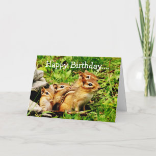 Happy Birthday Chipmunks Group Card Kaart