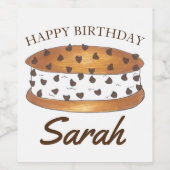 Happy Birthday Chipwich Ice Cream Sandwich Wijn Etiket (Enkel label)