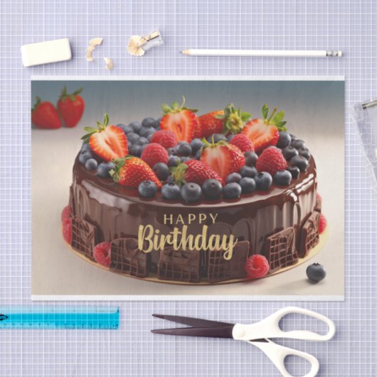 Happy Birthday Chocolade Fruit Cake Tissuepapier (Craft)