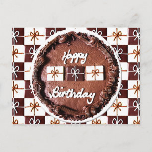 "Happy Birthday" chocoladetaart Briefkaart