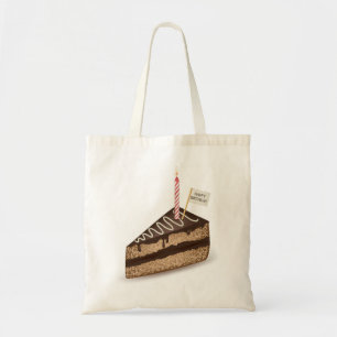 Happy Birthday Chocolate Cake Canvas tas
