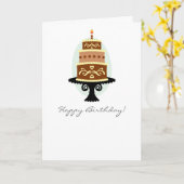 Happy Birthday Chocolate Cake Card Kaart (Gele Bloem)