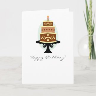 Happy Birthday Chocolate Cake Card Kaart