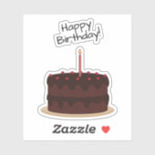 Happy Birthday Chocolate Cake Contour Sticker (Vel)
