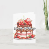 Happy Birthday Chocolate Cake Design Kaart (Voorkant)