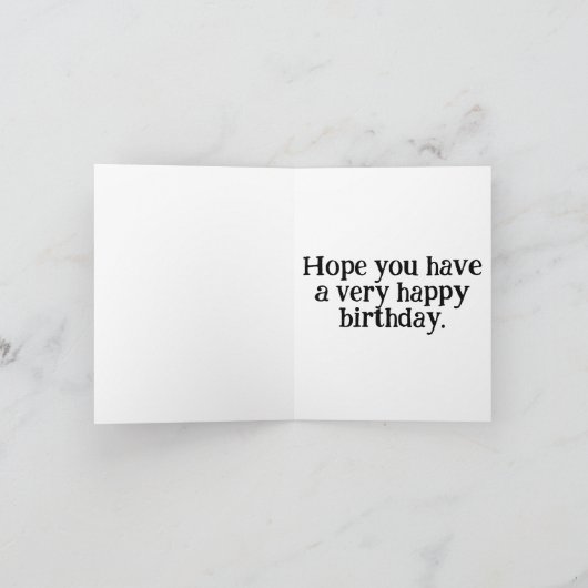 Happy Birthday Chocolate Cake Design Kaart (Binnen)