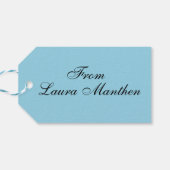 Happy Birthday Chocolate Cake in Blue-Grey Cadeaulabel (Achterkant Horizontaal)