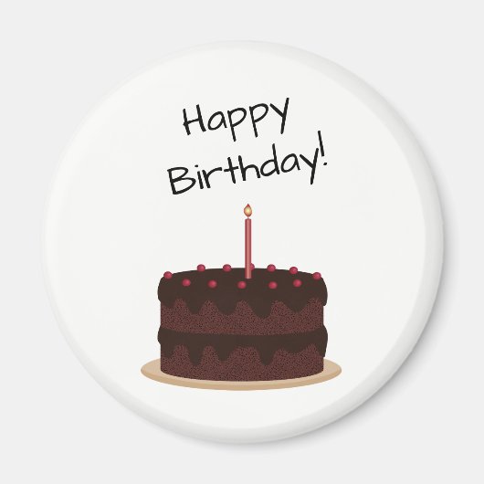 Happy Birthday Chocolate Cake Magneet (Voorkant)