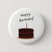 Happy Birthday Chocolate Cake Ronde Button 5,7 Cm (Voorkant)