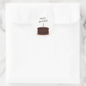 Happy Birthday Chocolate Cake Ronde Sticker (Tas)