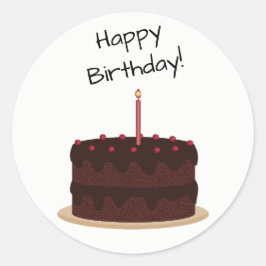 Happy Birthday Chocolate Cake Ronde Sticker