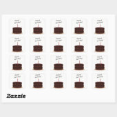 Happy Birthday Chocolate Cake Square Sticker (Vel)