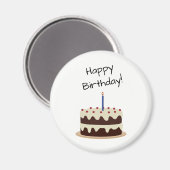 Happy Birthday Chocolate en Vanilla Cake Magneet (Voorkant / Achterkant)